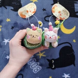 Official Japanese Lucky Cat Plush Keychains